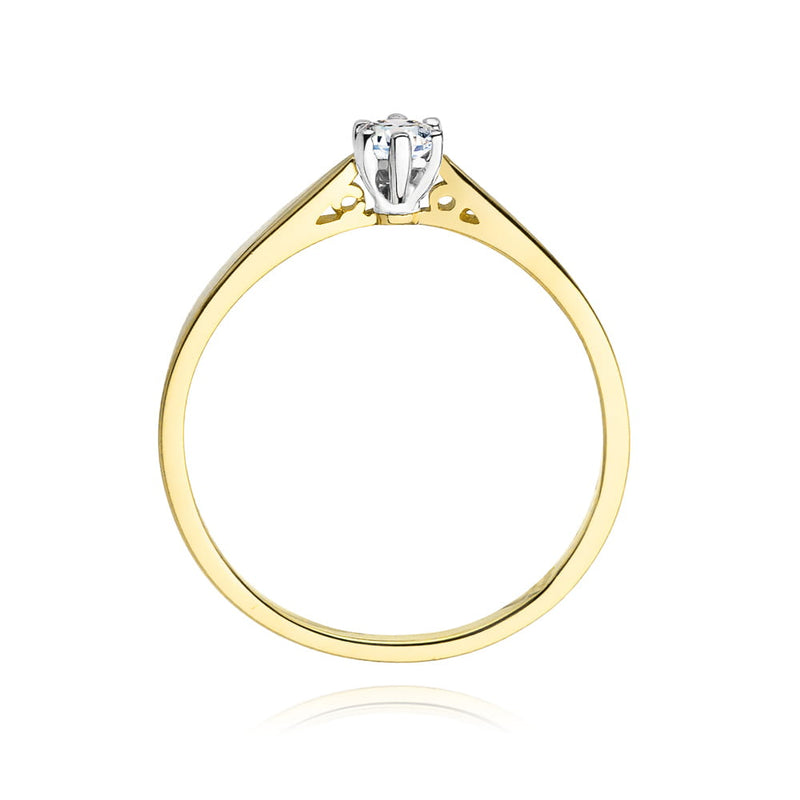 Inel Aur 14K cu Diamant Natural 0.12 ct, imaginea 3 din 12
