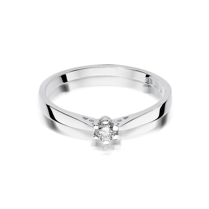 Inel Aur 14K cu Diamant Natural 0.12 ct, imaginea 6 din 12