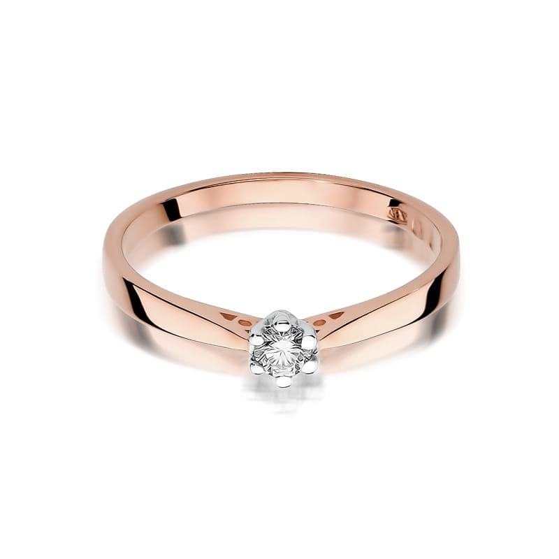 Inel Aur 14K cu Diamant Natural 0.12 ct, imaginea 10 din 12