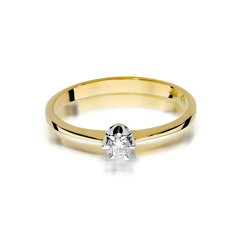 Inel Aur 14K cu Diamant Natural 0.12 ct, imaginea 2 din 9