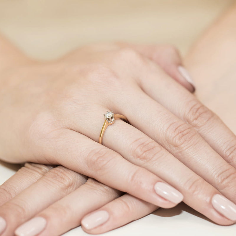 Inel Aur 14K cu Diamant Natural 0.20 ct, imaginea 4 din 11