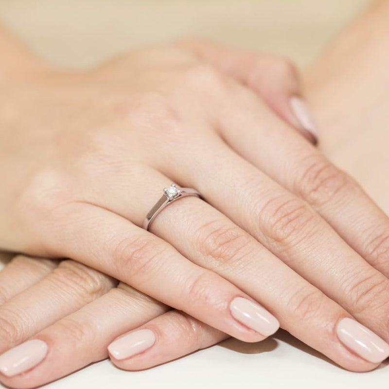Inel Aur 14K cu Diamant Natural 0.12 ct, imaginea 12 din 12