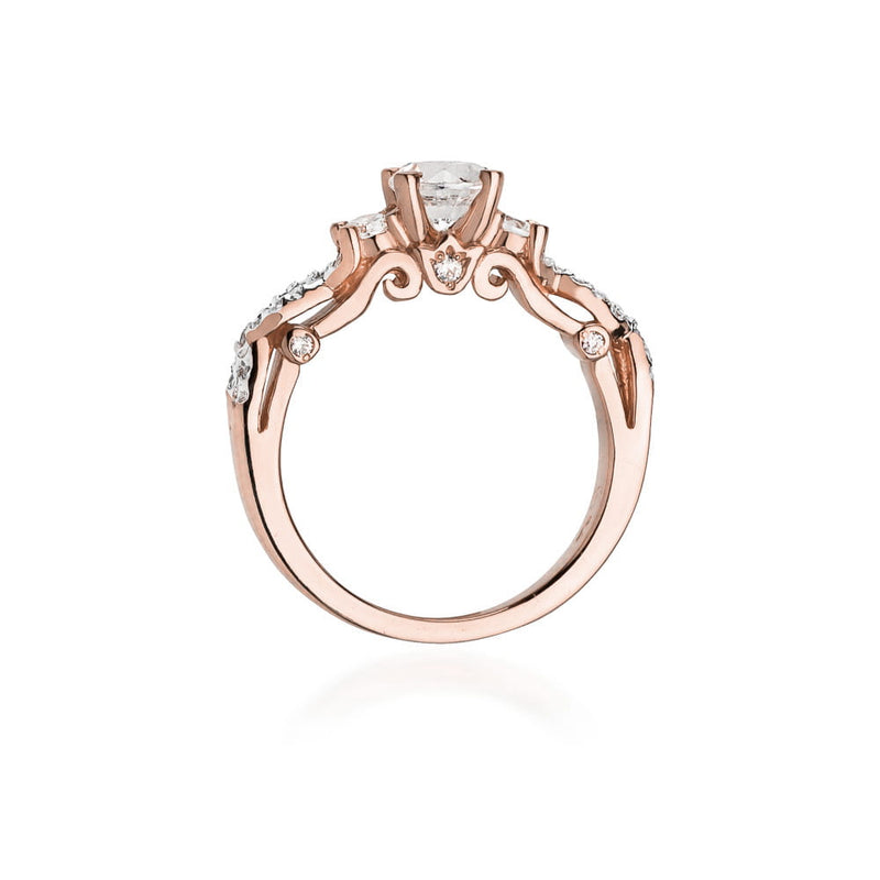 Inel Aur 14K cu White Sapphire 0.50 ct si Diamante Naturale 0.34 ct, imaginea 11 din 12