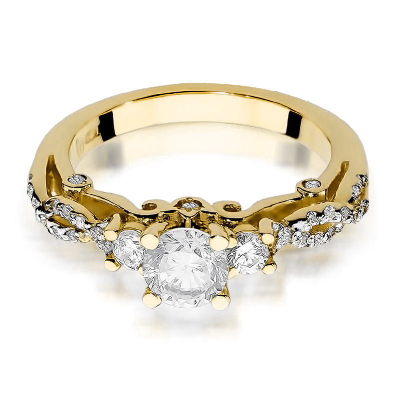 Inel Aur 14K cu White Sapphire 0.50 ct si Diamante Naturale 0.34 ct, imaginea 2 din 12