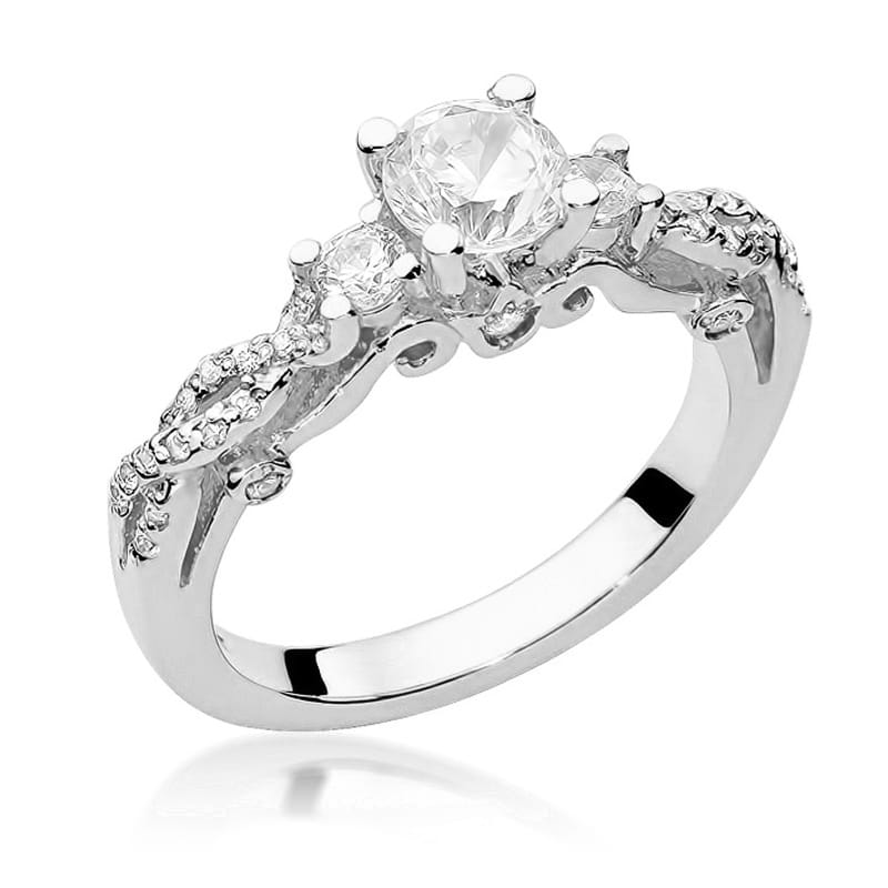 Inel Aur 14K cu White Sapphire 0.50 ct si Diamante Naturale 0.34 ct, imaginea 5 din 12