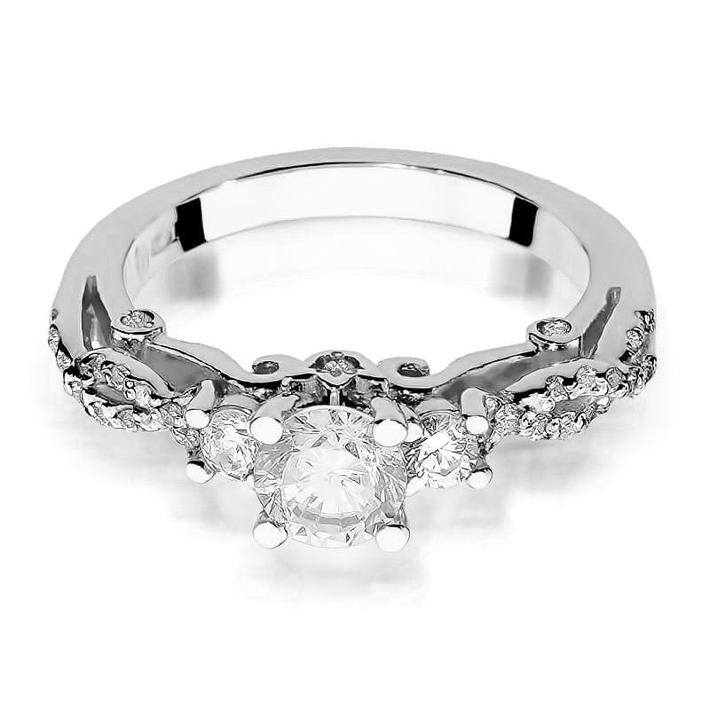 Inel Aur 14K cu White Sapphire 0.50 ct si Diamante Naturale 0.34 ct, imaginea 6 din 12