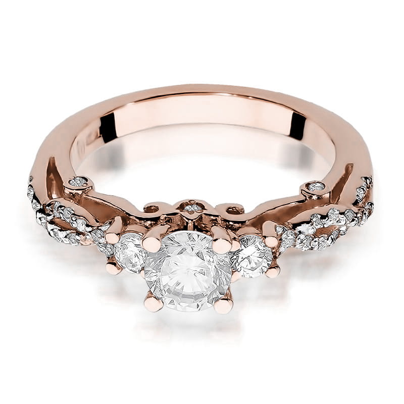 Inel Aur 14K cu White Sapphire 0.50 ct si Diamante Naturale 0.34 ct, imaginea 10 din 12