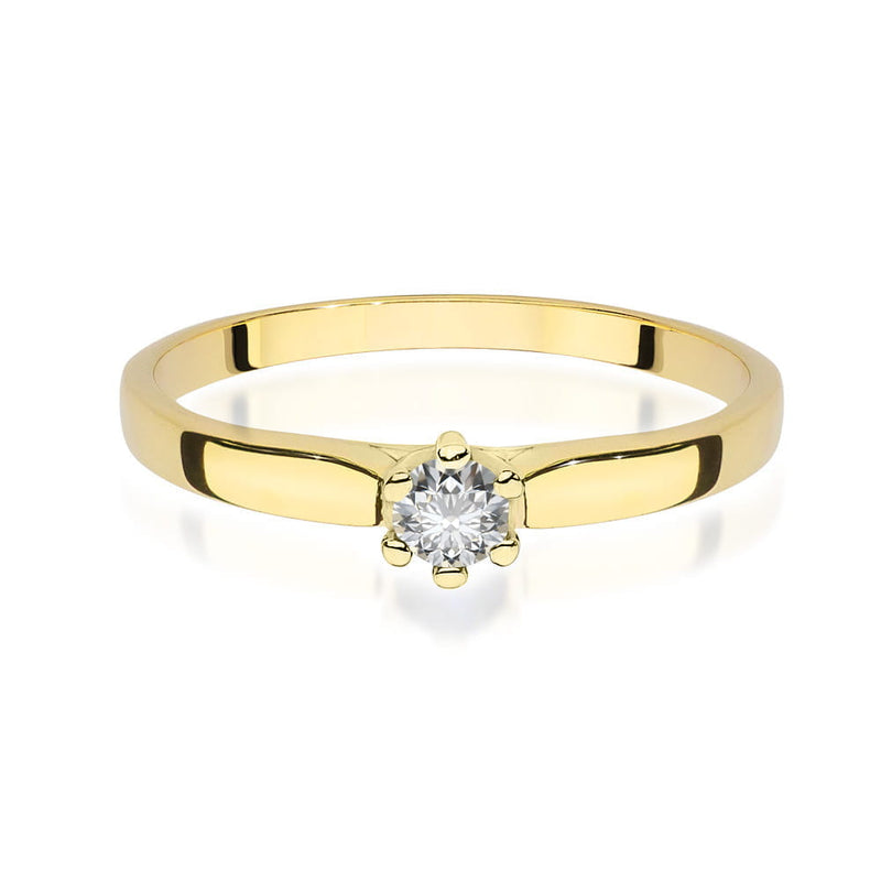 Inel Aur 14K cu Diamant Natural 0.15 ct, imaginea 2 din 12
