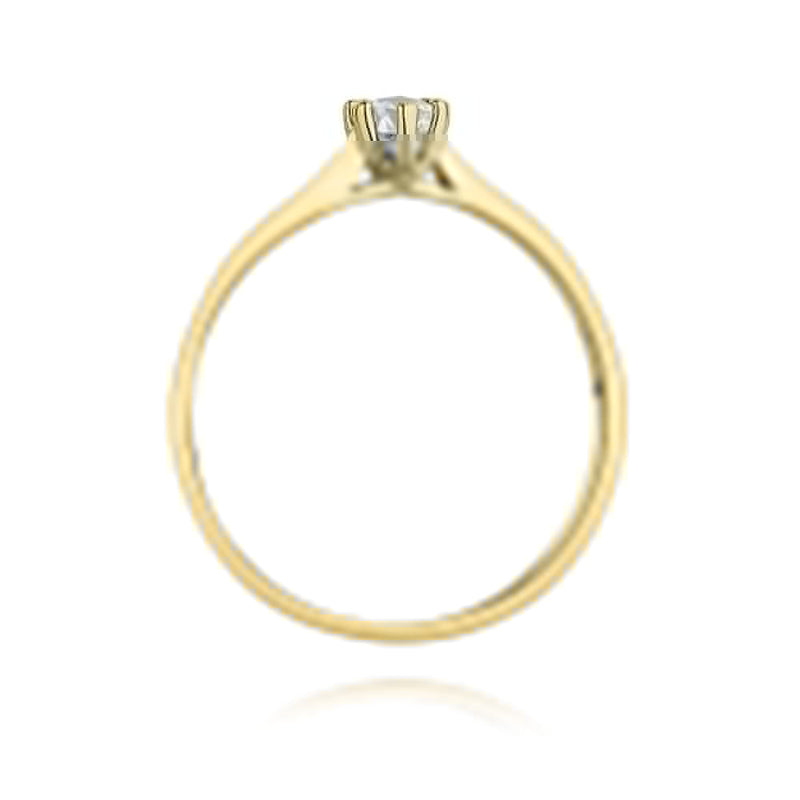 Inel Aur 14K cu Diamant Natural 0.15 ct, imaginea 3 din 12