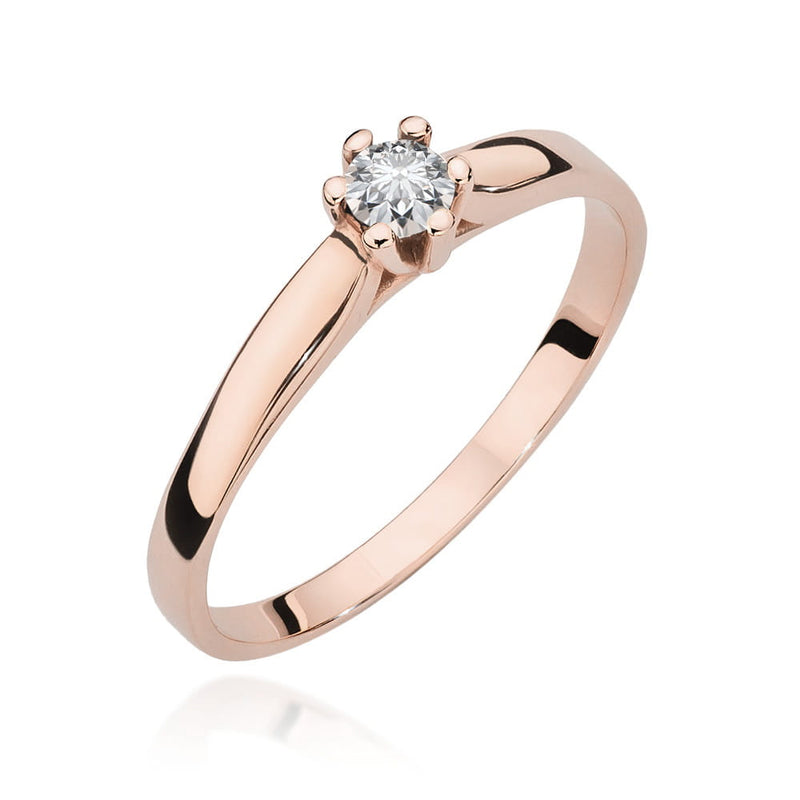 Inel Aur 14K cu Diamant Natural 0.15 ct, imaginea 9 din 12