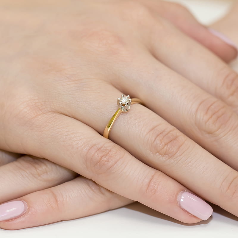 Inel Aur 14K cu Diamant Natural 0.20 ct, imaginea 4 din 12
