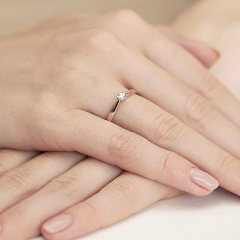 Inel Aur 14K cu Diamant Natural 0.20 ct, imaginea 8 din 12