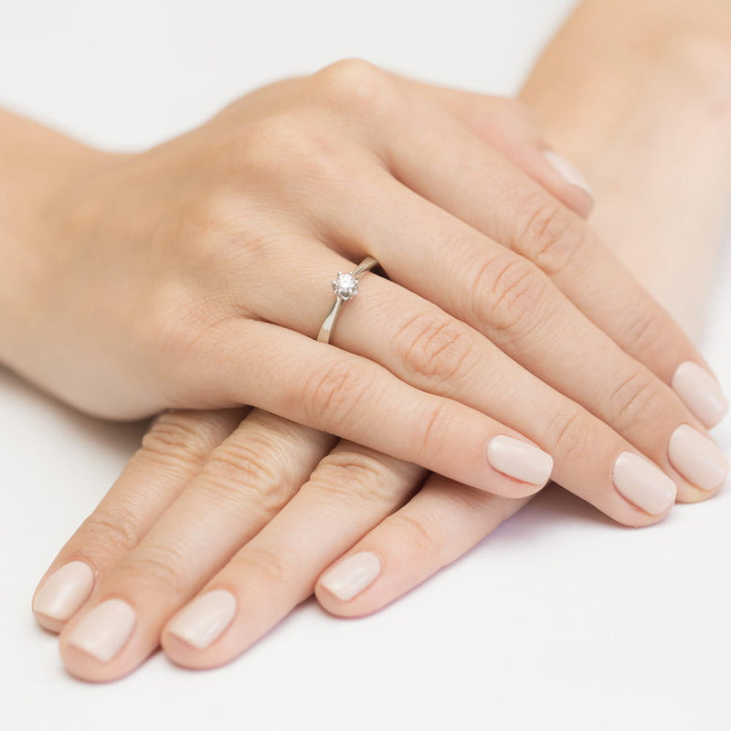 Inel Aur 14K cu Diamant Natural 0.15 ct, imaginea 12 din 12