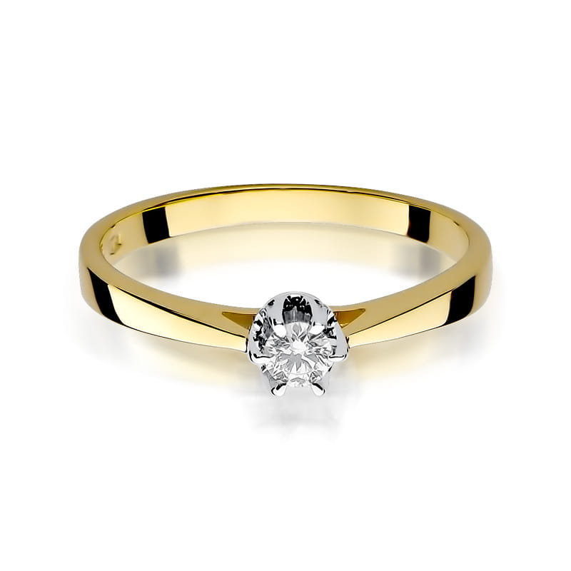 Inel Aur 14K cu Diamant Natural 0.15 ct, imaginea 2 din 12