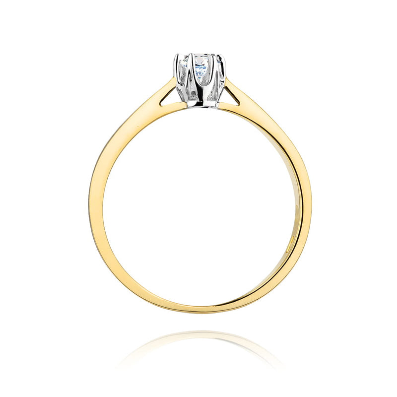 Inel Aur 14K cu Diamant Natural 0.15 ct, imaginea 3 din 12