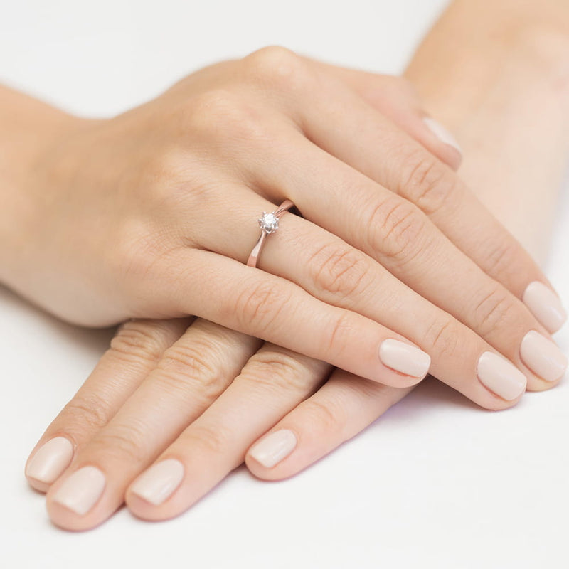 Inel Aur 14K cu Diamant Natural 0.15 ct, imaginea 8 din 12