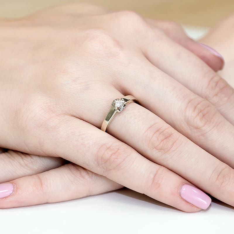 Inel Aur 14K cu Diamant Natural 0.04 ct, imaginea 12 din 12