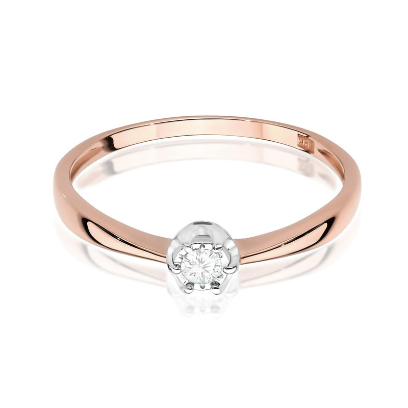 Inel Aur 14K cu Diamant Natural 0.06 ct, imaginea 5 din 9