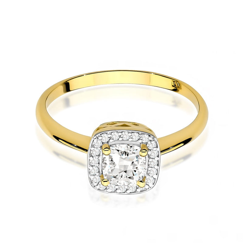 Inel Aur 14K cu White Sapphire 0.70 ct si Diamante Naturale 0.10 ct, imaginea 2 din 8