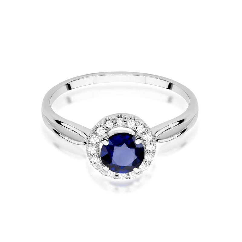 Inel Aur 14K cu Safir 1.00 ct si Diamante Naturale 0.08 ct, imaginea 10 din 12