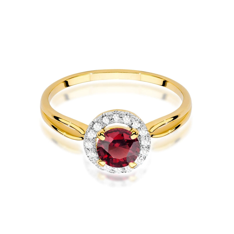 Inel Aur 14K cu Rubin 1.20 ct si Diamante Naturale 0.08 ct, imaginea 2 din 12