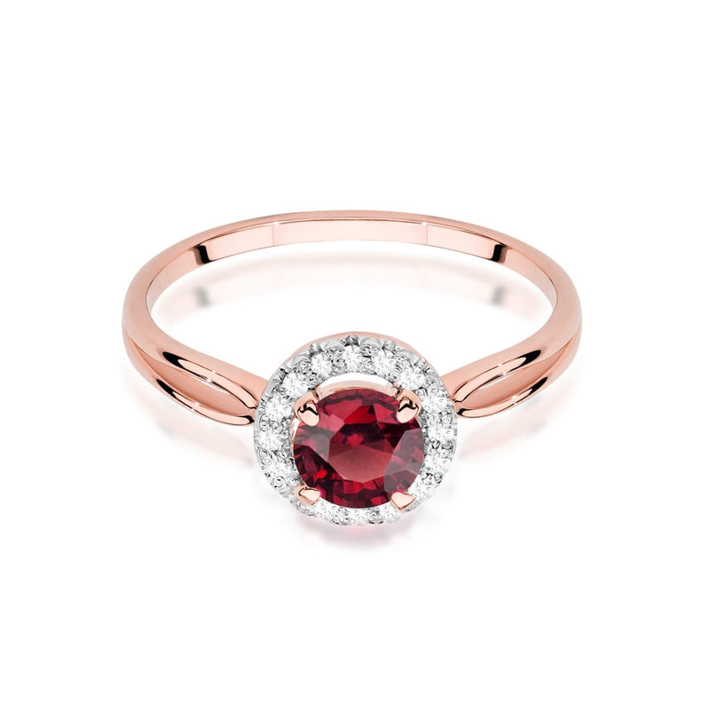 Inel Aur 14K cu Rubin 1.20 ct si Diamante Naturale 0.08 ct, imaginea 6 din 12