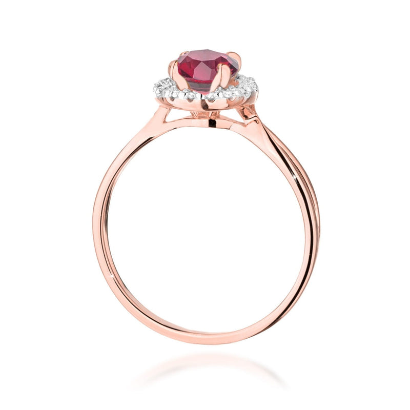 Inel Aur 14K cu Rubin 1.20 ct si Diamante Naturale 0.08 ct, imaginea 7 din 12