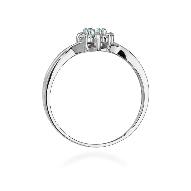 Inel Aur 14K cu Topaz Swiss 0.15 ct si Diamante Naturale 0.12 ct, imaginea 11 din 12
