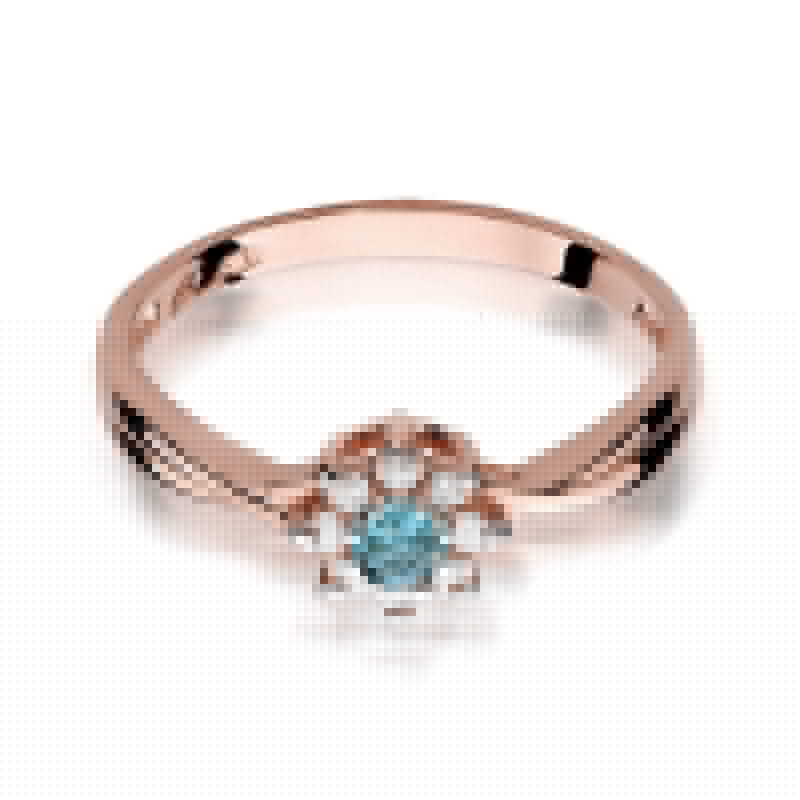 Inel Aur 14K cu Topaz Swiss 0.15 ct si Diamante Naturale 0.12 ct, imaginea 6 din 12