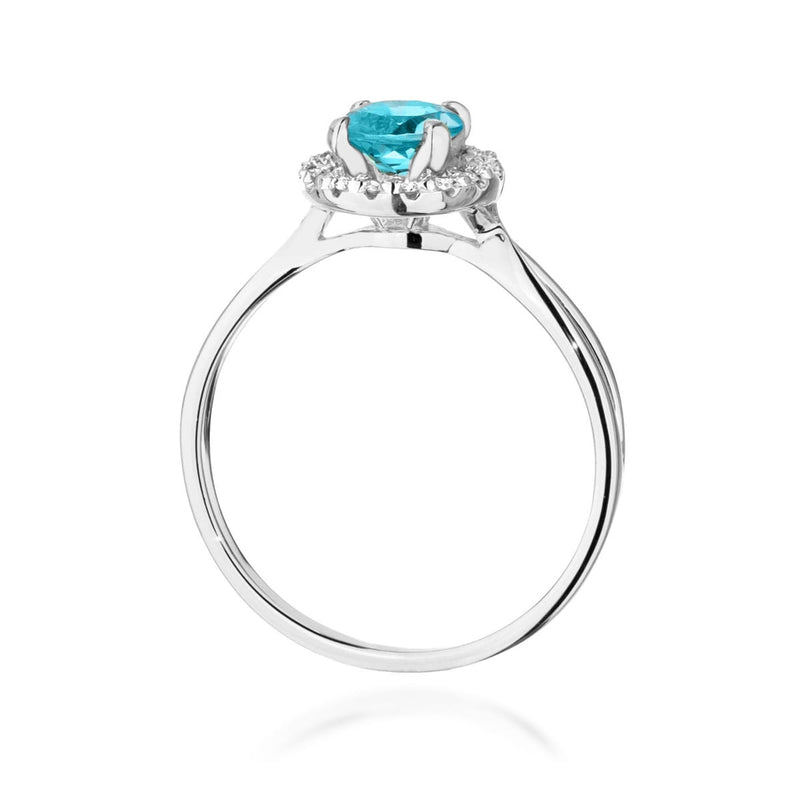 Inel Aur 14K cu Topaz Swiss 0.80 ct si Diamante Naturale 0.08 ct, imaginea 11 din 12