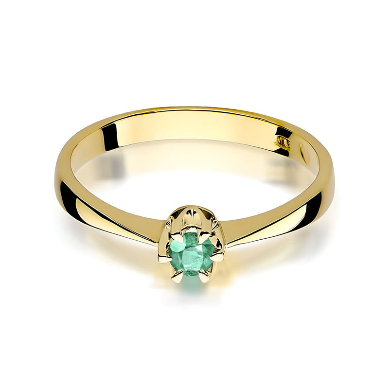 Inel Aur 14K cu Smarald 0.15 ct, imaginea 2 din 12