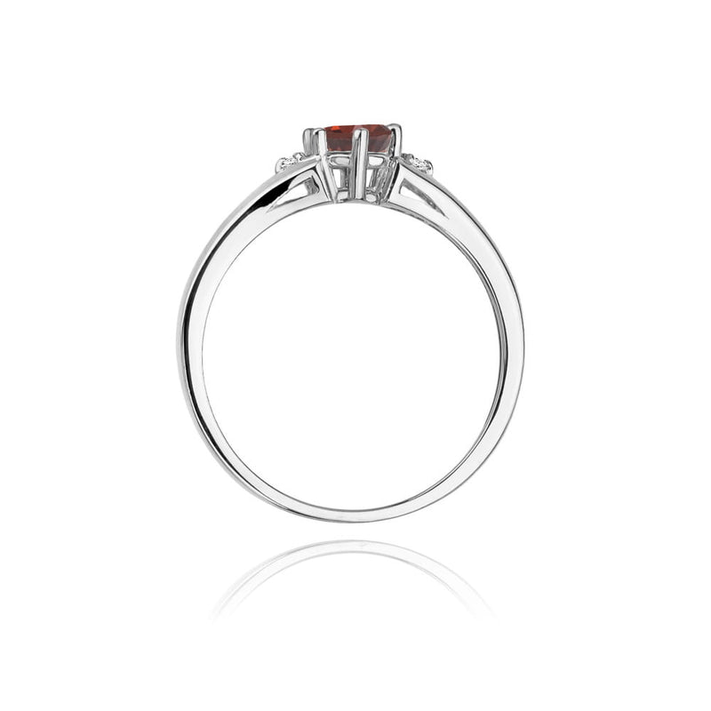 Inel Aur 14K cu Granat 0.60 ct si Diamante Naturale 0.03 ct, imaginea 11 din 12