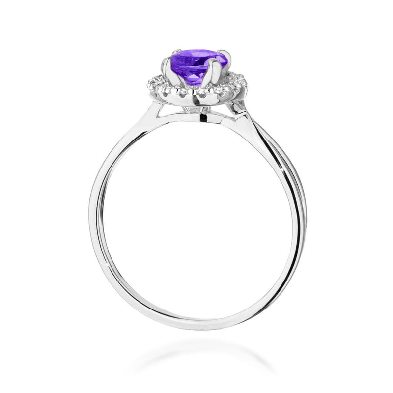 Inel Aur 14K cu Ametist 0.90 ct si Diamante Naturale 0.08 ct, imaginea 11 din 12