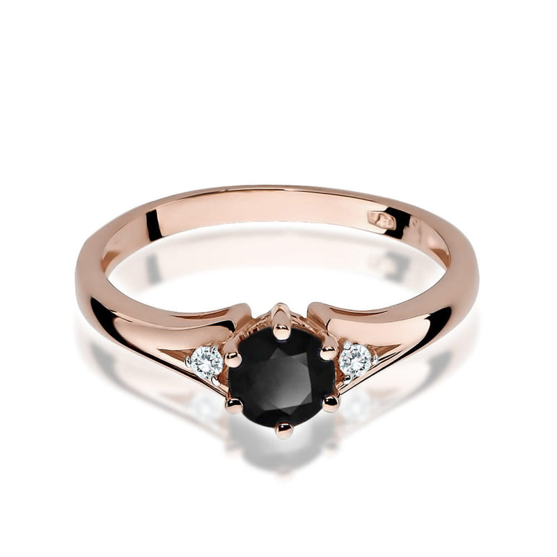 Inel Aur 14K cu Diamante Naturale Albe si Negre 0.53 ct, imaginea 6 din 12