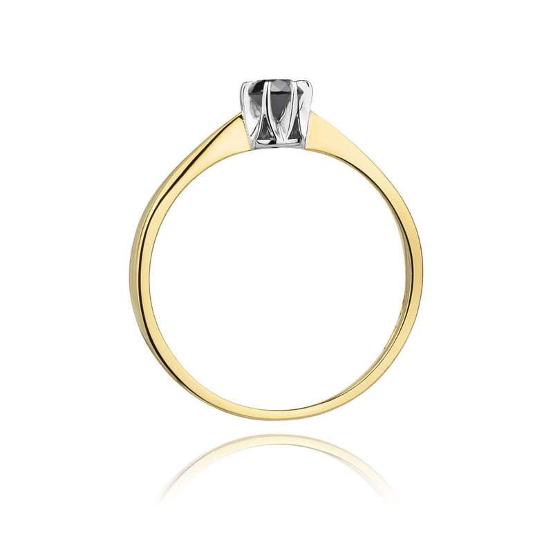Inel Aur 14K cu Diamant Natural Negru 0.12 ct, imaginea 3 din 12