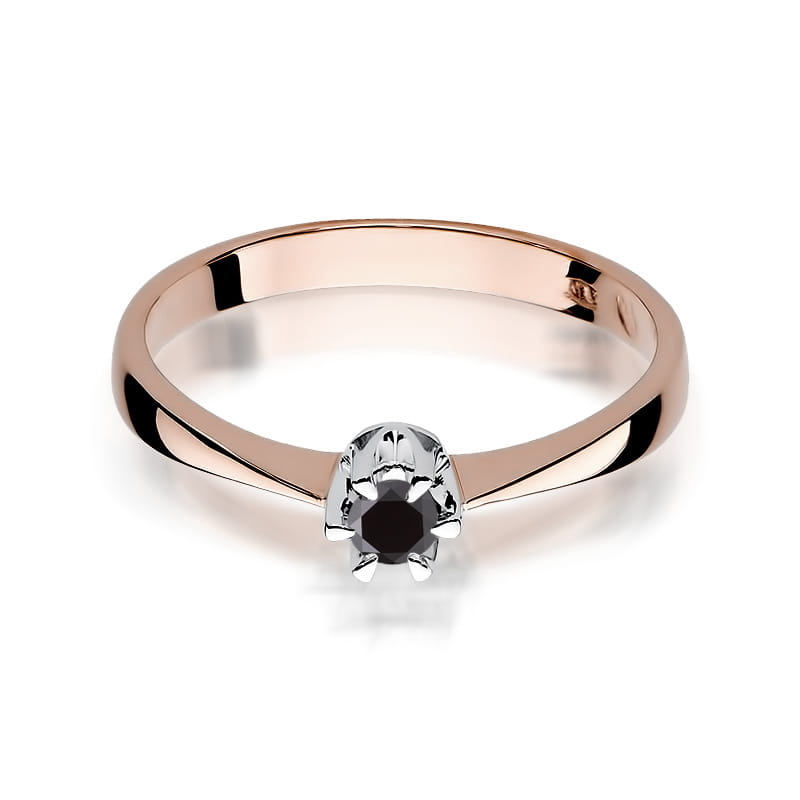 Inel Aur 14K cu Diamant Natural Negru 0.12 ct, imaginea 6 din 12