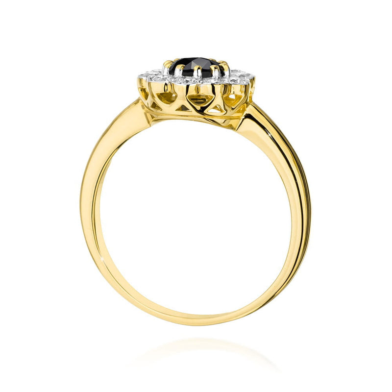 Inel Aur 14K cu Diamante Naturale Albe si Negre 0.80 ct, imaginea 3 din 9