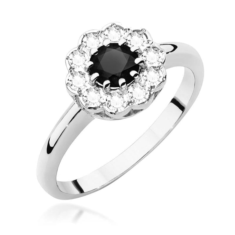 Inel Aur 14K cu Diamante Naturale Albe si Negre 0.80 ct, imaginea 7 din 9