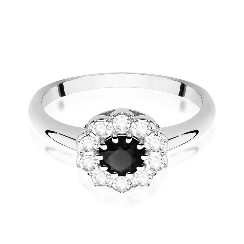 Inel Aur 14K cu Diamante Naturale Albe si Negre 0.80 ct, imaginea 8 din 9