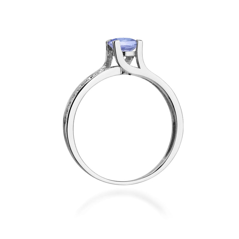 Inel Aur 14K cu Tanzanit 0.50 ct si Diamante Naturale 0.03 ct, imaginea 11 din 12