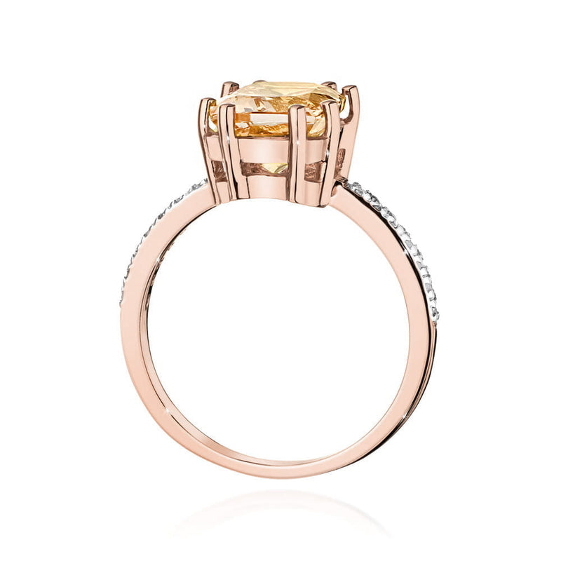 Inel Aur 14K cu Morganit 2.80 ct si Diamante Naturale 0.07 ct, imaginea 9 din 13