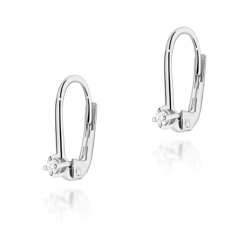 Cercei Aur 14K cu Diamant Natural 0.04 ct, imaginea 3 din 4