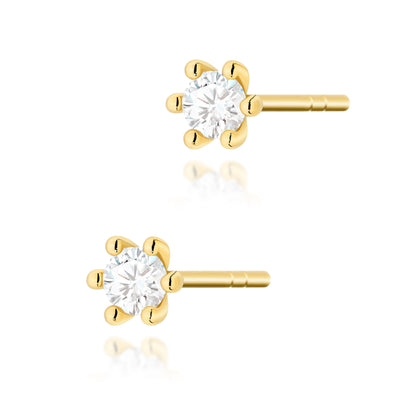 Cercei Aur 14K cu Diamant Natural 0.08 ct