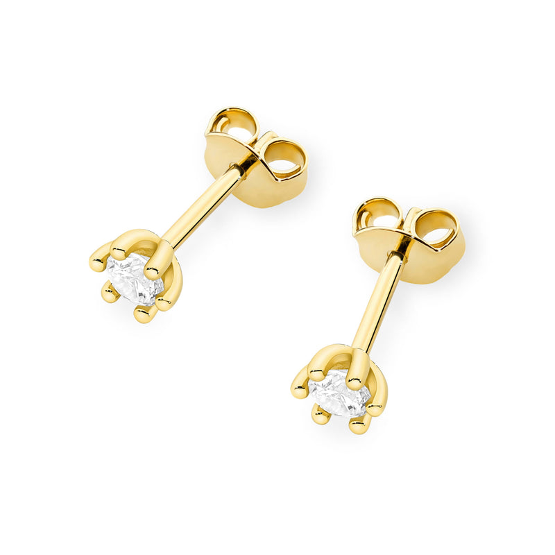 Cercei Aur 14K cu Diamant Natural 0.08 ct, imaginea 2 din 9