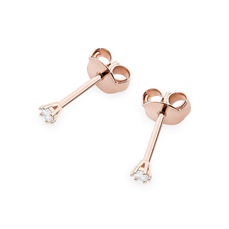 Cercei Aur 14K cu Diamant Natural 0.05 ct, imaginea 5 din 9