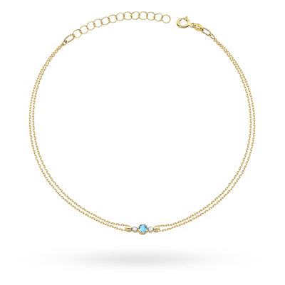 Bratara Aur 14K cu Topaz Swiss 0.15 ct si Diamante Naturale 0.03 ct