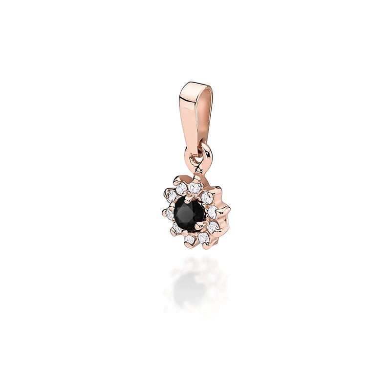 Pandantiv Aur 14K cu Diamante Naturale Albe si Negre 0.21 ct, imaginea 3 din 6