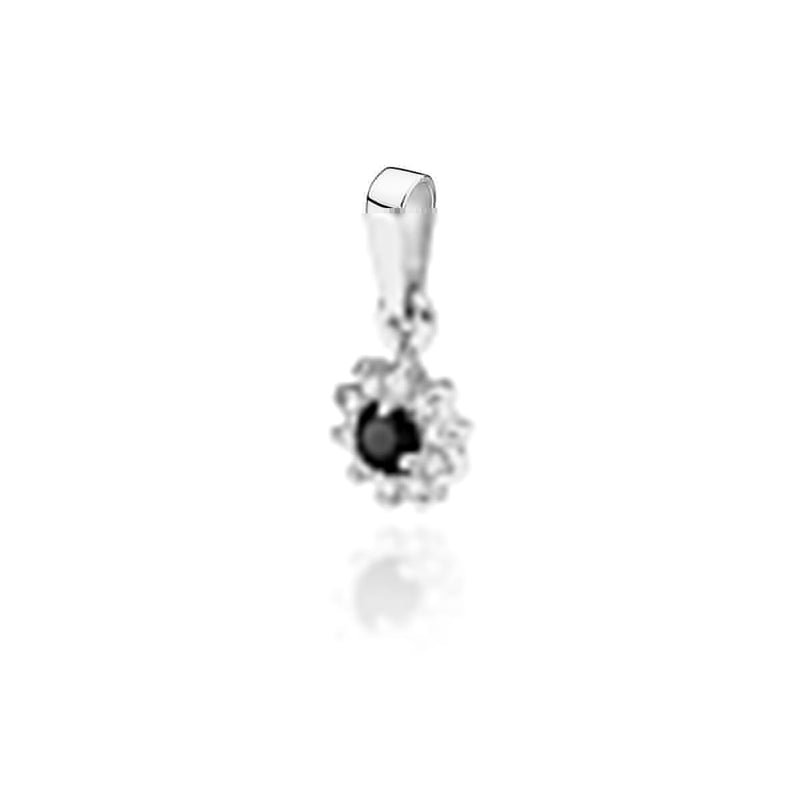 Pandantiv Aur 14K cu Diamante Naturale Albe si Negre 0.21 ct, imaginea 5 din 6