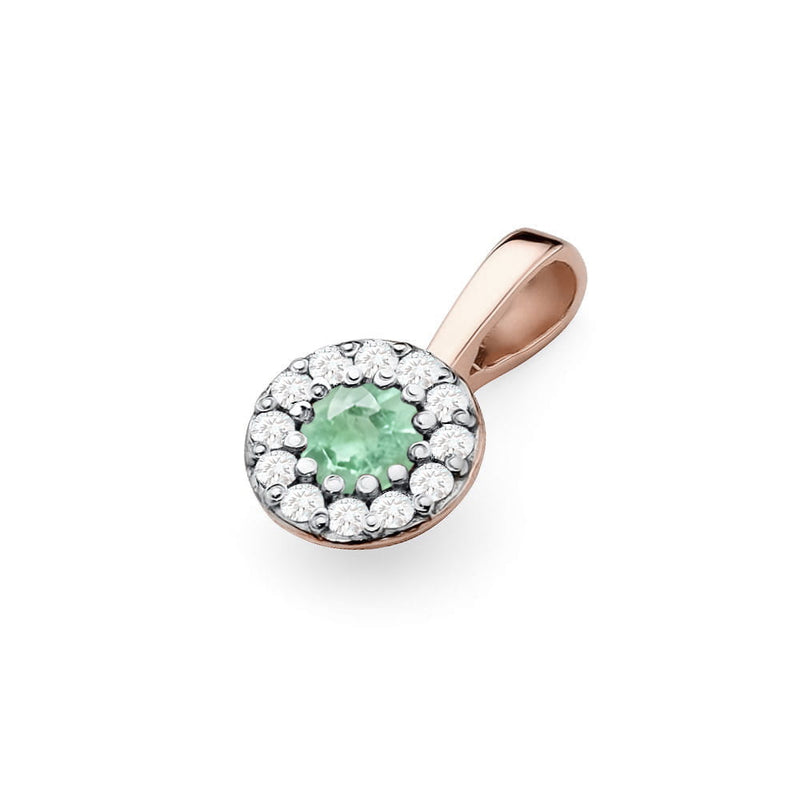 Pandantiv Aur 14K cu Smarald 0.15 ct si Diamante Naturale 0.10 ct, imaginea 4 din 6