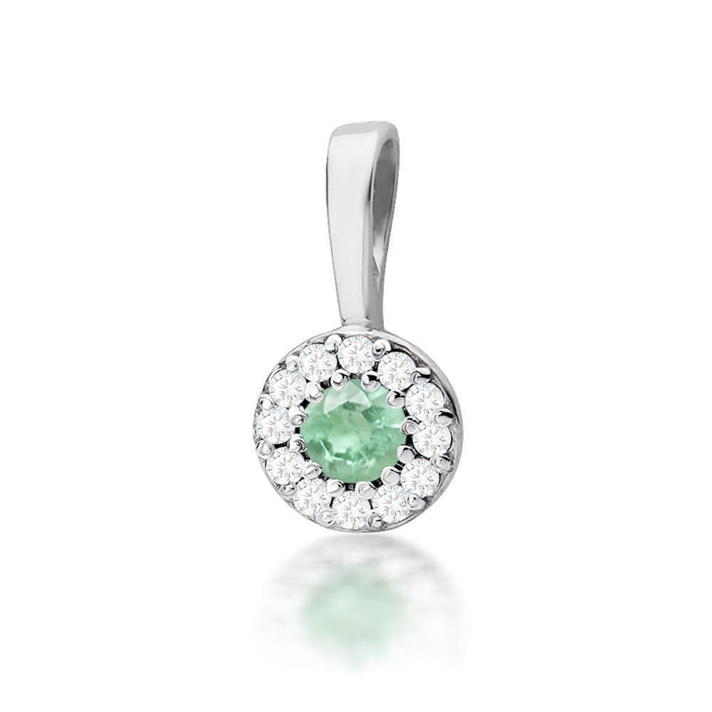 Pandantiv Aur 14K cu Smarald 0.15 ct si Diamante Naturale 0.10 ct, imaginea 5 din 6